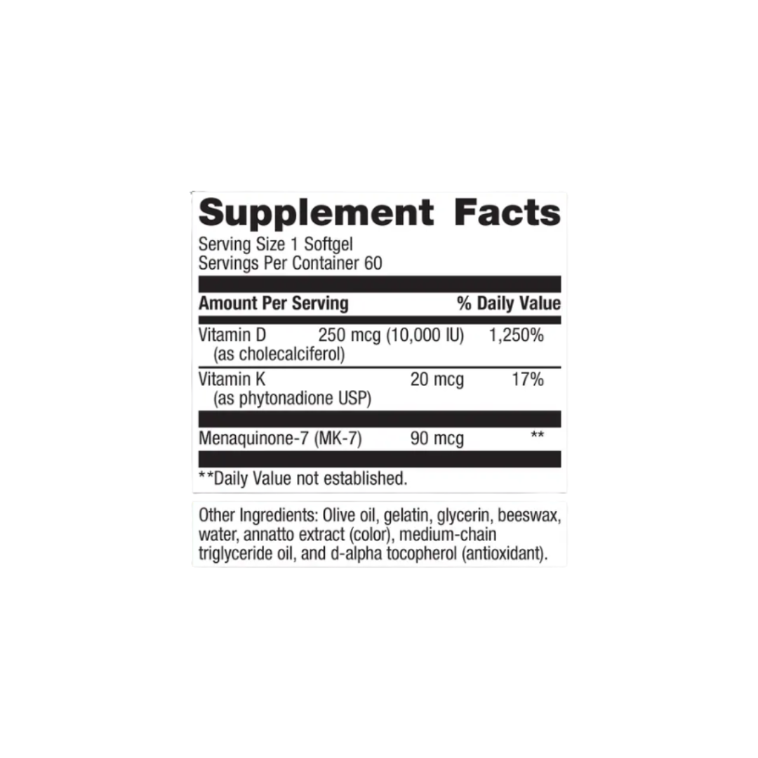 Vitamin D3 10,000 + K 60CT