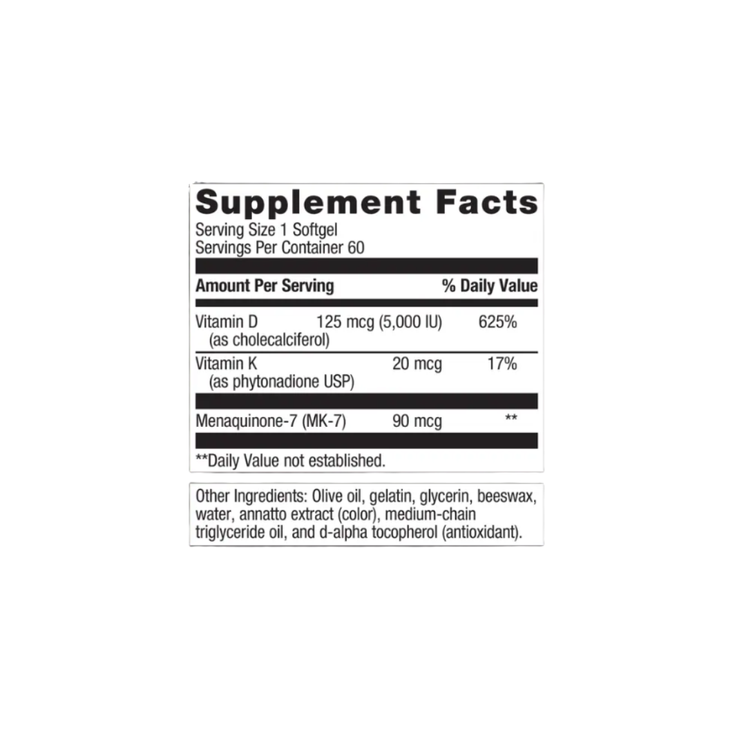 Vitamin D3 5,000 + K 60CT