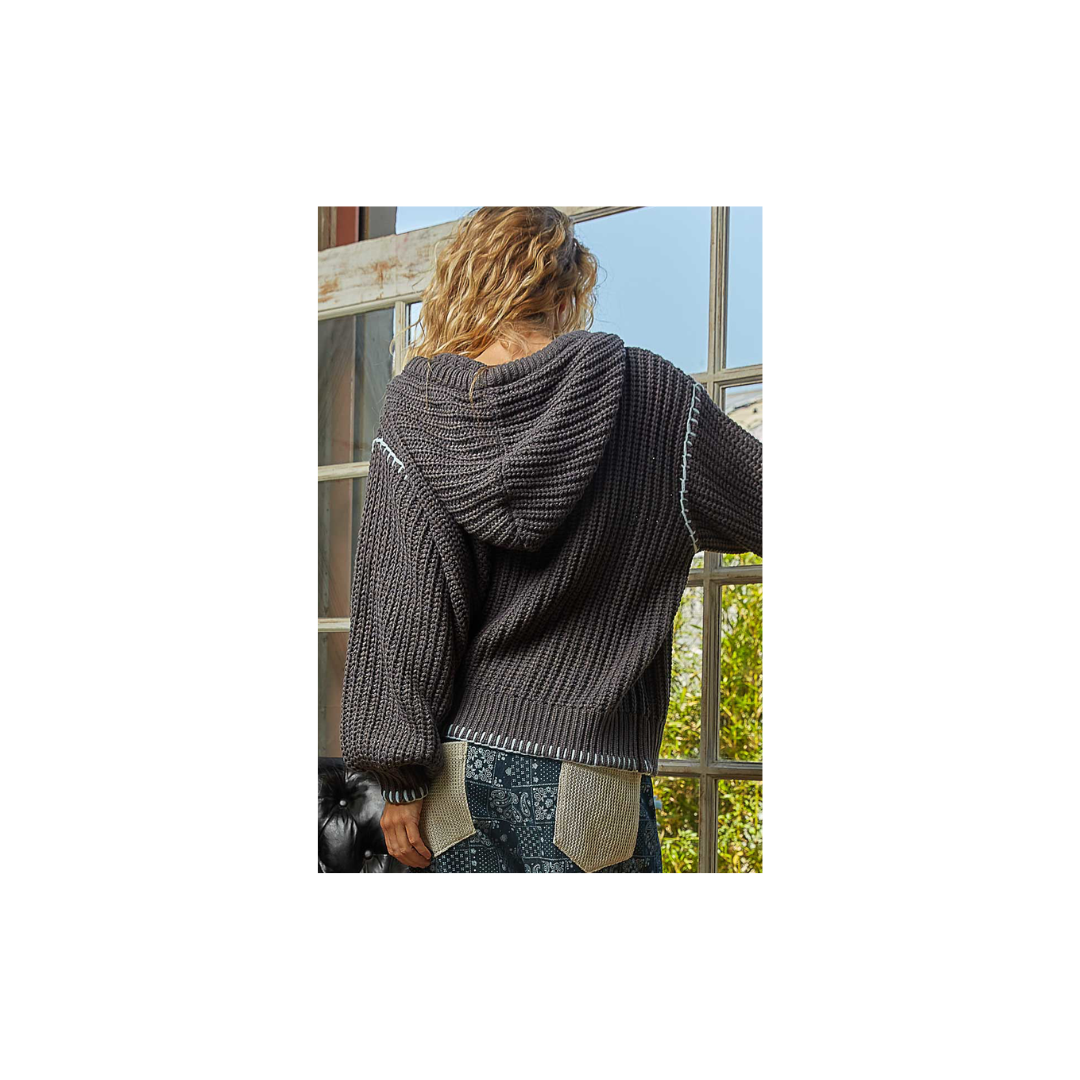 POL Balloon Sleeve Sweater Hoodie