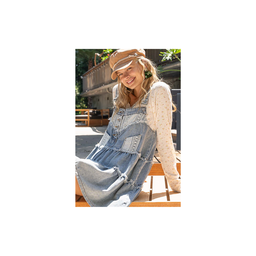 POL Denim Crochet Dress