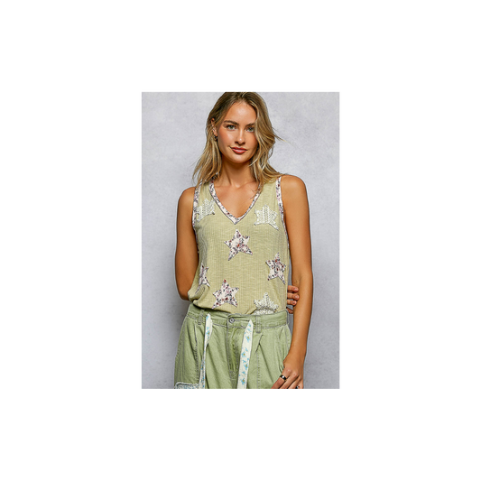 POL Star Tank Top (Light Sage)