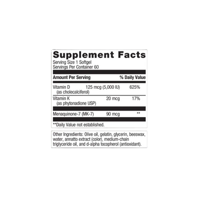 Vitamin D3 5,000 + K 60CT