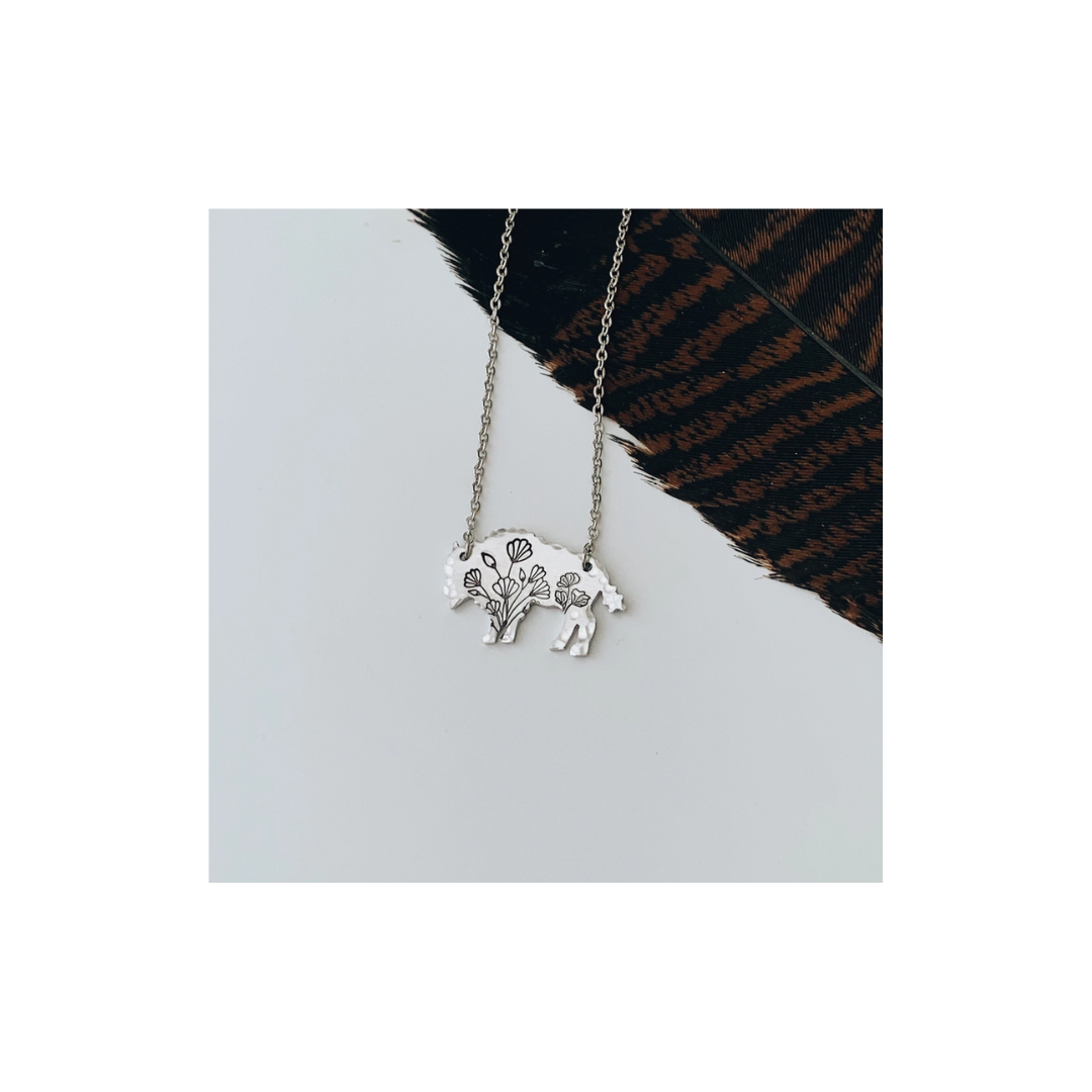 Wildflower Bison Necklace