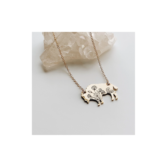 Wildflower Bison Necklace