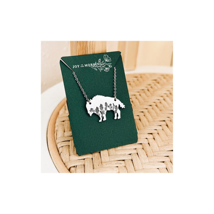Botanical Buffalo Hand Stamped Necklace