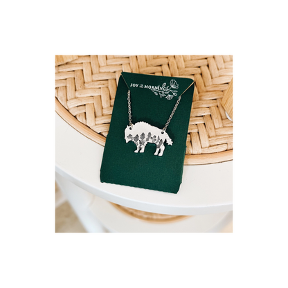 Botanical Buffalo Hand Stamped Necklace