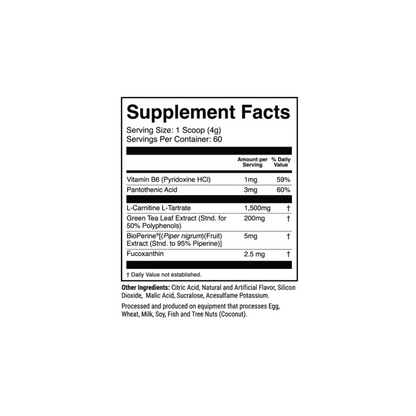 L-Carnitine w/ Fucoxanthin 60 Scoops