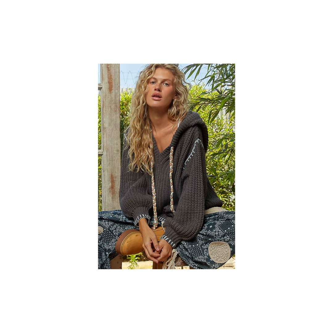 POL Balloon Sleeve Sweater Hoodie