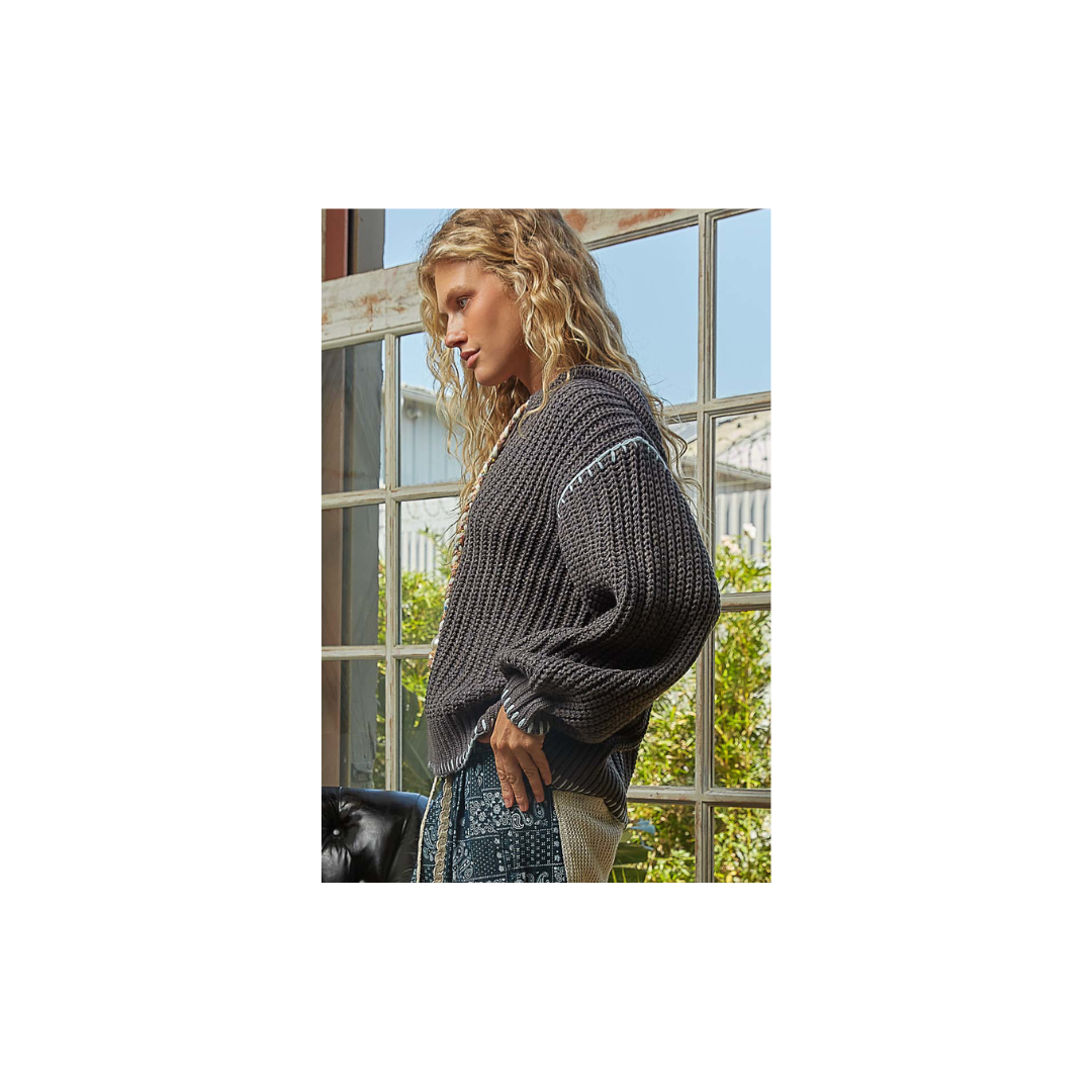 POL Balloon Sleeve Sweater Hoodie