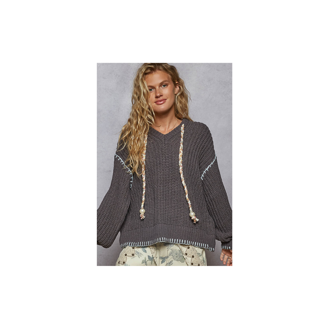 POL Balloon Sleeve Sweater Hoodie