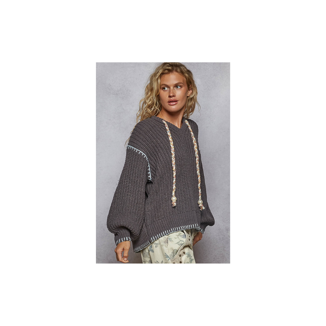 POL Balloon Sleeve Sweater Hoodie