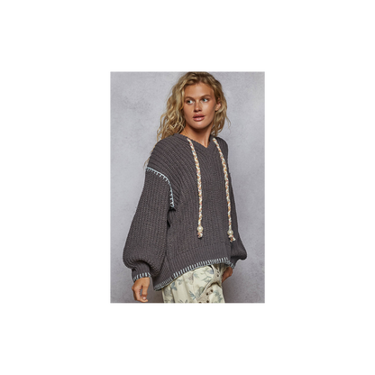 POL Balloon Sleeve Sweater Hoodie