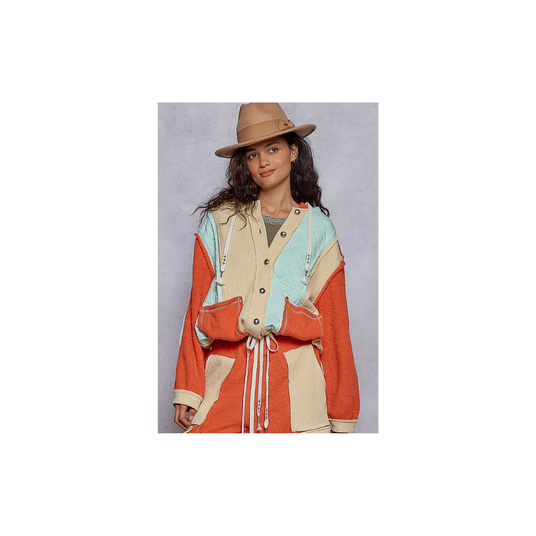 POL Oversized Thermal Quilted Hoodie