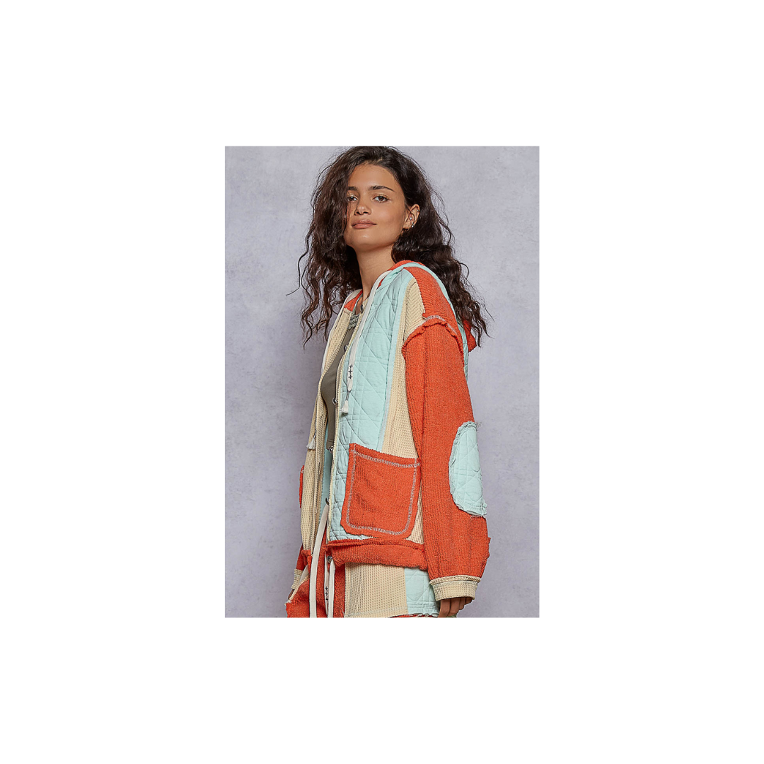 POL Oversized Thermal Quilted Hoodie