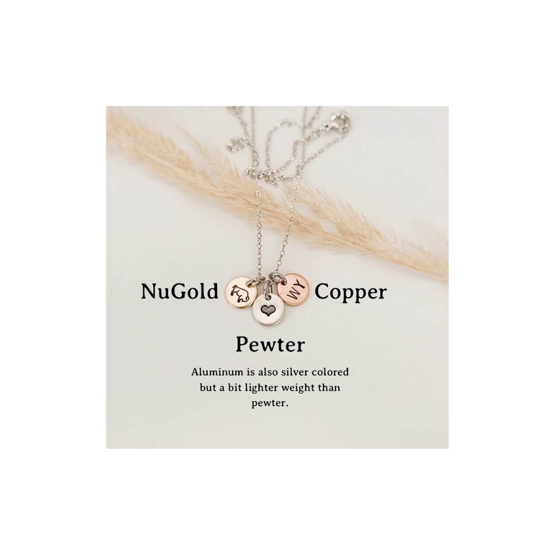 Botanical Buffalo Hand Stamped Necklace