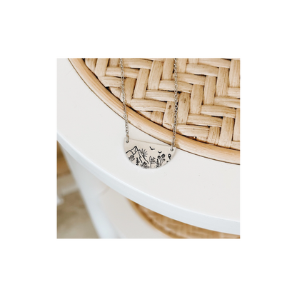 Sunrise Mountain Sem-Cirlce Necklace