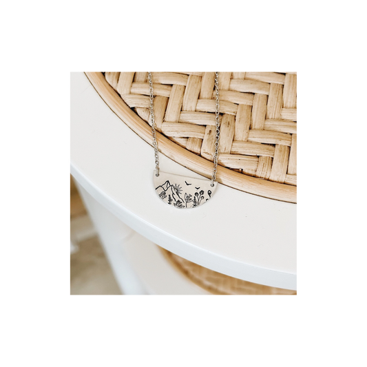 Sunrise Mountain Sem-Cirlce Necklace
