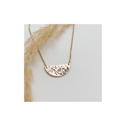 Wildflower Mountain Semi-Circle Necklace