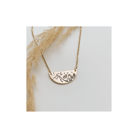Wildflower Mountain Semi-Circle Necklace