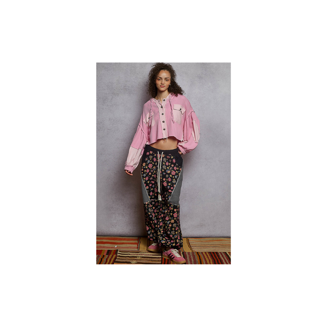 POL Balloon Sleeve Cropped Raw Edge Thermal