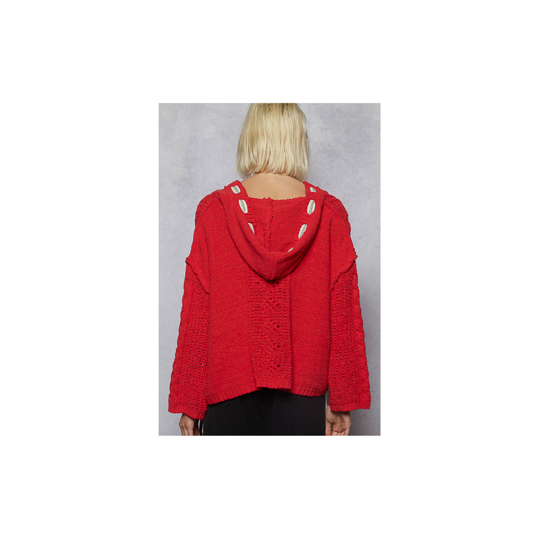 POL V-Neck Hoodie Sweater