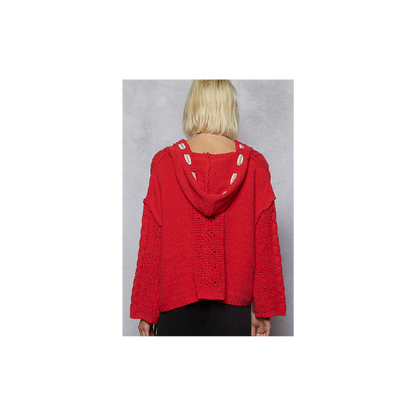 POL V-Neck Hoodie Sweater