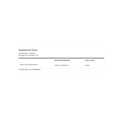 D3 50,000 30 Capsules